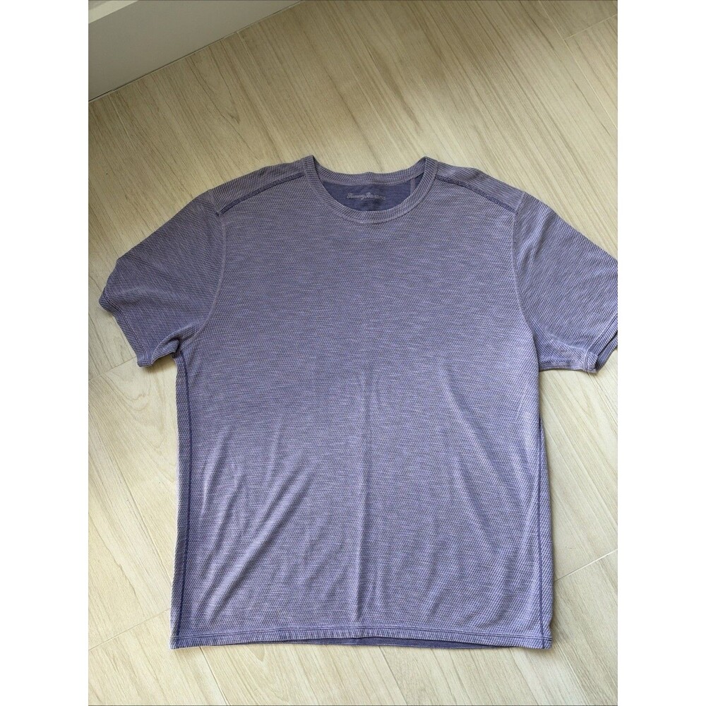 Tommy Bahama Reversible Flip Tide Islandzone T-Shirt Mens XL Purple Coolmax Golf